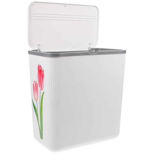 Gatuida Cubos de Basura Delgados con Tapa para Baño y Cocina Diseño Ergonómico Creativo para Espacios Estrechos Cubo Basura con Tapa Antiolor Accesorio para Organización Doméstica