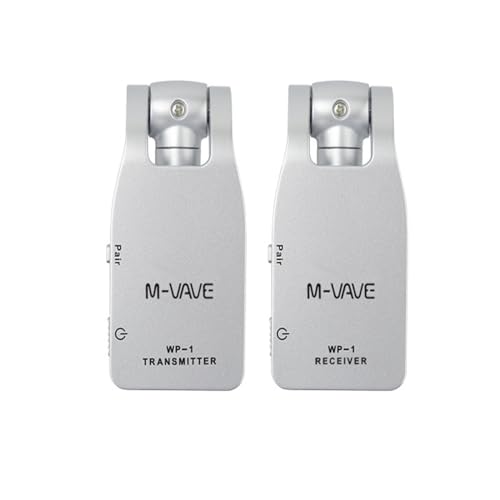 Sistema inalámbrico de guitarra y bajo, Pickup inalámbrico digital 2.4GHz para guitarra eléctrica y bajo con batería integrada recargable (plateado) miniatura 2