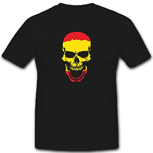 T-Shirt Espagne imprimé Tête de Mort et Drapeau en coupe XXXXX-Large ample noire