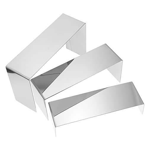 Amosfun 3Pcs Stainless Steel Shoe Display Rack Stylish Holder for Shopping Mall Showcase and Easy to Use for Organizing Footwear Retail Spaces