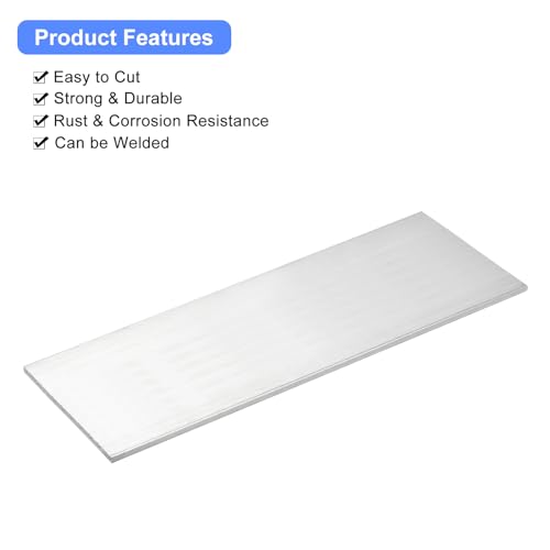 Image of uxcell Square Aluminum Flat Bar, 1 /4 inch Thick 3.9 inch Width 12 inch Length Square Aluminum Bar 6061 Aluminum Flat Plate, 5 x 100 x 305mm T6511 Solid New Mill Stock for Industrial Building