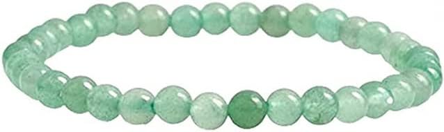 YONKU 6mm Green Aventurine Beaded Yoga Chakra Bracelets For Women, Men, and Teens - Round Beads 7" Beaded Yoga Chakra Bracelet YO-BRACE-4662