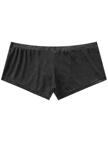 ABAFIP Men's Lace Boxer Briefs Floral Mesh Breathable Sheer See Through Low Waist Pouch Underwear2