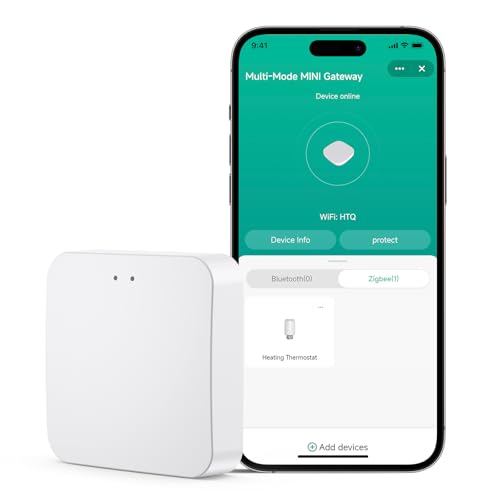 Maxcio Gateway Hub Zigbee pour Smart Home, Double Module Bluetooth et Zigbee 3.0, Compatible avec Alexa & Google Home, App Tuya/Smart Life, pour Thermostat Intelligent, Lampes, Prises