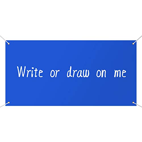 Image of Zonon Large Blank Banners And Signs Polyester Oxford Cloth Sublimation Banner To Decorate With Hanging Rope For Indoor Wall Outdoor Easy Hang Diy Signs For Business Office(Blue,2 x 4 Feet)