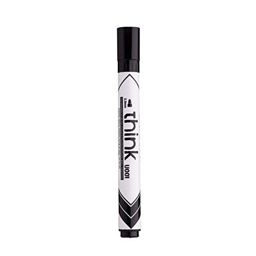 think 2.0mm bullet tip dry erase markers with low odour ink, black