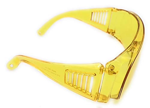 Inc. Fit Over Wear Over Reading Glasses No Blind Spot Yellow Lens Wrap Sunglasses - Night Driving, Clear, Smoke Lens (Yellow 0028)2