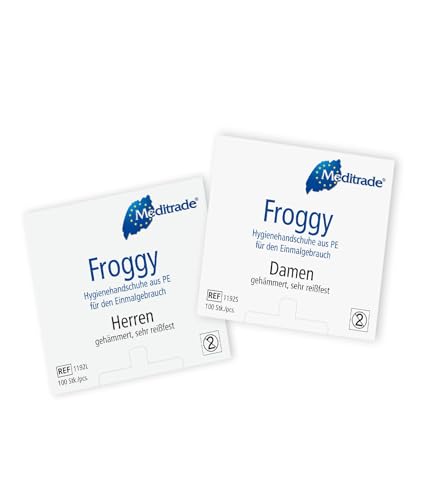 Froggy PE Hygienehandschuhe Herren á 100 Stück, Folienhandschuhe, Weiß