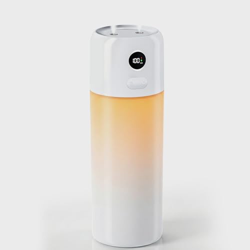 gofuch Mini Humidifier for Bedroom, 500ml, Dual Mist Rechargeable Travel Humidifier for Office, Car, Nursery, Auto Shut-Off, Dry-Burn Protection, Timer, Quiet with Night Light (Snow White)