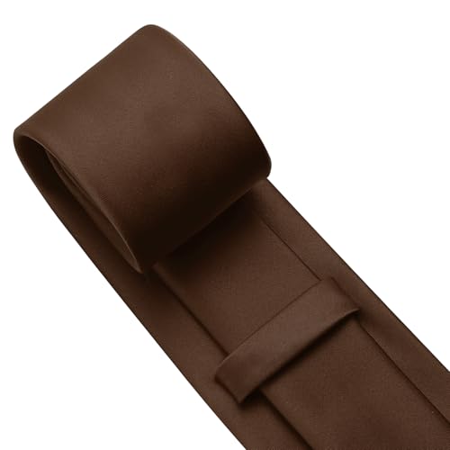 Image of KOOELLE Men's Ties Solid Pure Color Plain Neckties Formal Black Ties For Men