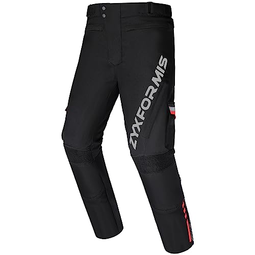 Herren Motorradhose mit Protektoren und Reflektoren – Textil Motorrad Hose für Sommer und Winter – Wasserdicht Winddicht Atmungsaktiv Thermofutter Schwarz