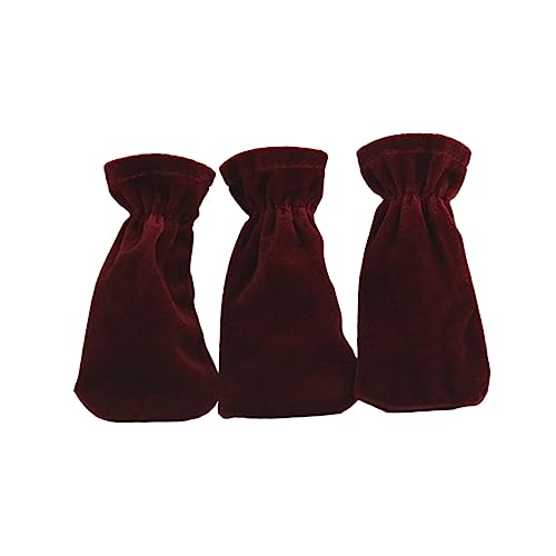 Sosoport 3Pcs Plush Fabric Piano Pedal Covers Red Protective Sleeve for Sustain Pedals Elegant Dirt Resistant Piano Accessories Fits Standard Pedals