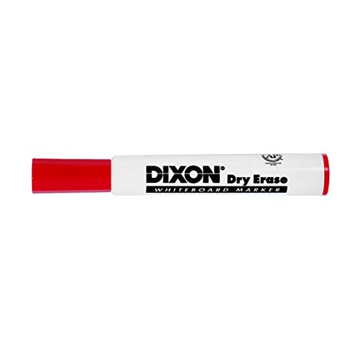 Feutres effaçables Dixon rouges avec pointe biseautée pour tableau blanc en lot de 12