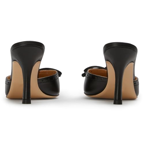 Heeled Mules for Women Bow Tie Pointed Toe Pumps Slip On Dress Heels3