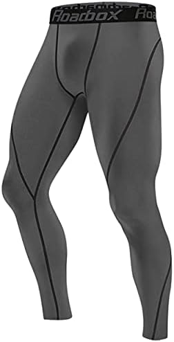 Roadbox Kompressionshose Herren Laufhose Lang für Sport, Training, Fitness, Radfahren, Yoga, Wandern, Basketball