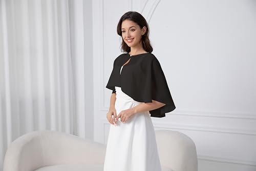 Women's Chiffon Shawl Wraps Shrug for Evening Dress Wedding Cape Cover Up 1920s Shawl3