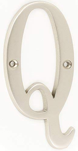 ZW Hardware B100 4 Inch Brass Matt Nickel Plated House Letter Q