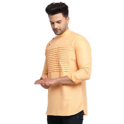 Image of SAIFOO Men's Rich Cotton Blind Short Kurta