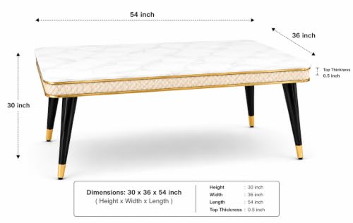Image of WOODEN SPACE Majestic 4 Seater Wooden Dining Table Set | Urban Marble Top Dining Table with Chairs for Dining Room & Kitchen (Modern Vento Beige) (54 x 36 x 30 inch)