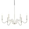 Psyverii Distressed Farmhouse Chandelier, Distressed White Chandelier, Adjustable Height, Rustic Painted Pendant Lighting for Dining Room Living Room Bedroom