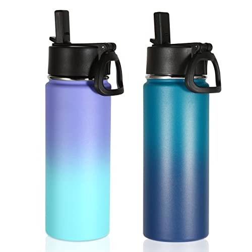 Volhoply 530ml/18oz Insulated Water Bottle 2 Pack
