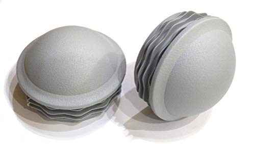 Image of 2pcs Pack: 3 1 /2 Inch Round Plastic Spherical End Cap (for Hole Size from 3 3 /16 to 3 3 /8, Including 3 1 /4 inches), Dome Shaped Cover for Steel Fence Post, Furniture Finishing Plug (Grey)