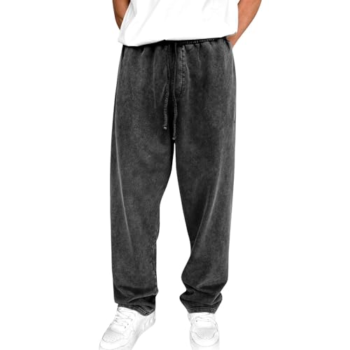 Men's Sweat Pants Adult Midweight Cotton Lounge Baggy Wide Leg Joggers Sweatpants, M-3XL
