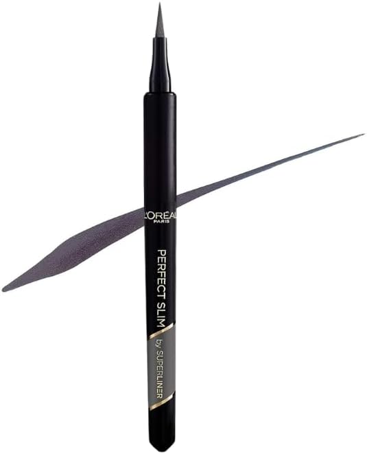 L'Oreal Paris Perfect Slim Liquid Eyeliner, Superliner, Smudge-Proof, Water-Resistant, Intense Matte Colour, Grey