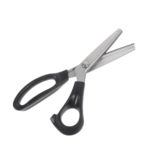 EXQUIMEUBLE 弧形状裁縫鋏 軽量耐久設計 エルゴノミックグリップ 手芸 洋裁用 裁縫さみ ギザギザ加工で布端装飾に