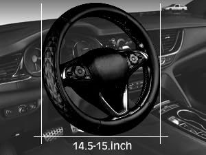 CAR PASS 3D Memory Foam Leather Car Steering Wheel Cover Set Comfortable Rhombus Leather Center Console Armrest Cushion — view 8