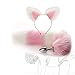 Oreilles de chat queue de renard, costume cosplay (rose)
