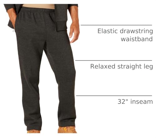 Image of Amazon Essentials Men's Relaxed Straight Leg Fleece Open Bottom Sweatpant (Available in Big & Tall)
