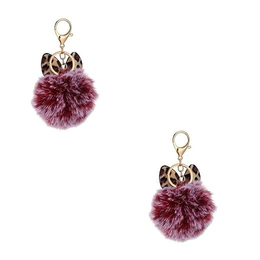 KESYOO 2 Peças Chaveiro De Leopardo Para Carro Suporte De Celular Para Carro Chaveiros Para Mochilas Chaveiro De Carro Para Mulheres Chaveiro De Sintética Chaveiro De Pelúcia Bolsa