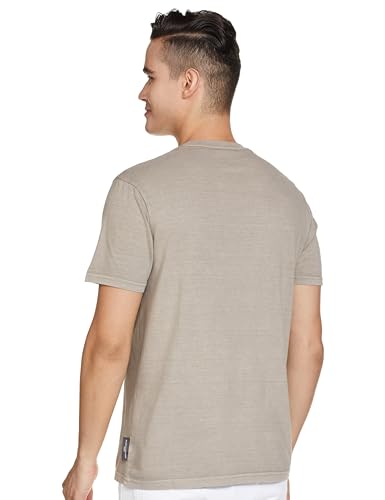 Image of UNITED COLORS OF BENETTON Men's Cotton Applique Crew Neck Relaxed Fit T-Shirt