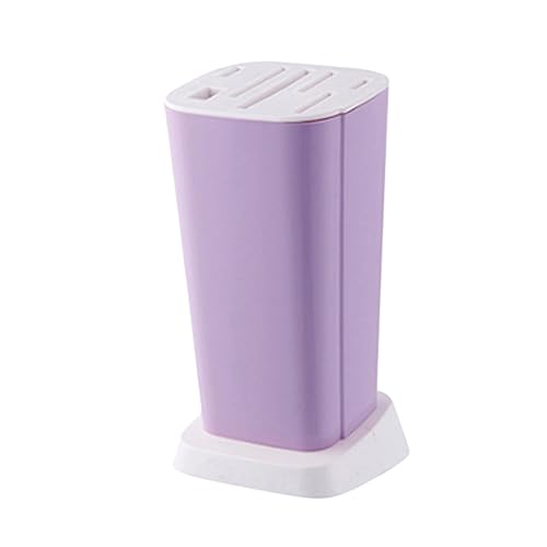 MOLUCKFU Magnetic Knife Holder Purple Kitchen Tools Storage Rack Sturdy Inserted Holder Rotatable for Easy Draining Purple