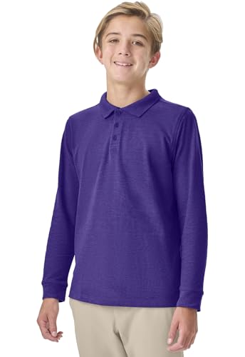 Image of Classroom School Uniforms Big Kid Long Sleeve Pique Polo CR835Y