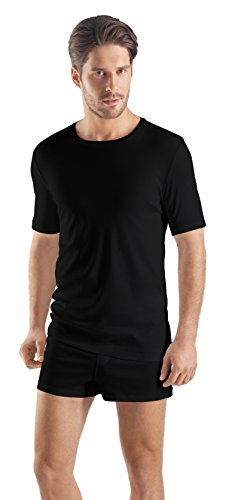 HANRO Men's Sea Island Cotton Short Sleeve Crew Neck 73174