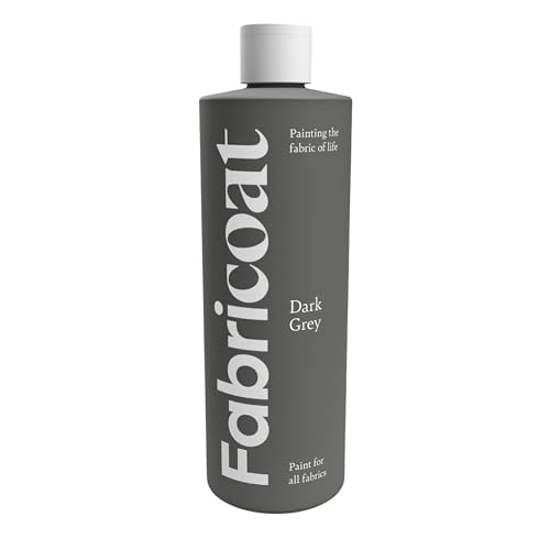 Fabricoat Fabric Paint – Restore or Change the Colour of Any Fabric - Paint Directly Onto Fabric - Transform Anything – Sofas, Lampshades, Car Interiors (500ml, Dark Grey)