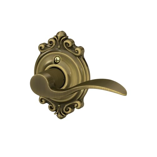 Image of SCHLAGE Accent Lever with Brookshire Trim Non-Turning Lock in Antique Brass - Right Handed