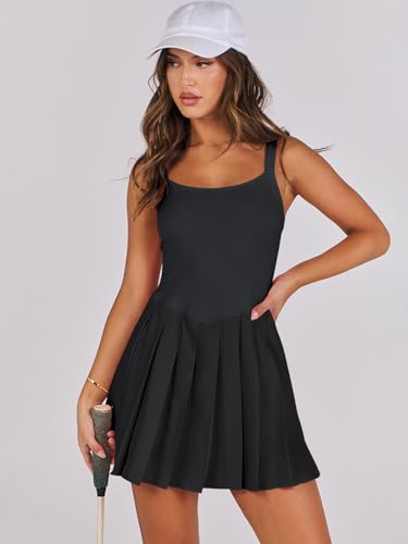 ANRABESS Women's Tennis Athletic Pleated Summer Mini Dress 2026 Golf Workout Build in Shorts Casual Romper Short Sundress - image 8