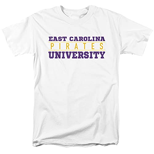 East Carolina University Between The Lines Unisex T Shirt, White, Large