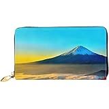 [YINGD] 初日の出 朝日 和風 和柄 すべての財布 長財布 本革 薄型二つ折り スマホ入れ可 シンプル 小銭入れ カード 現金 大容量収納 ファスナー ビジネスウォレッ 男女兼用 人気 クリスマス/新年プレゼント