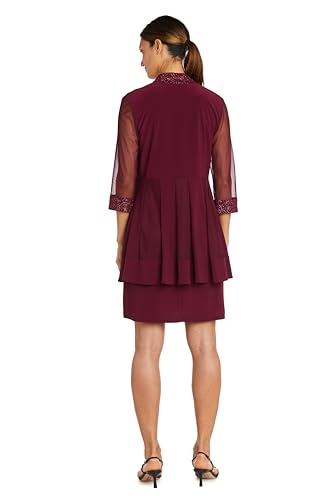 Image of R&M Richards Women's 2-Piece Jacket Dress Set | Knee Length Sheath W / 3 /4 Sleeve Jacket | Mother of the Bride Cocktail Party