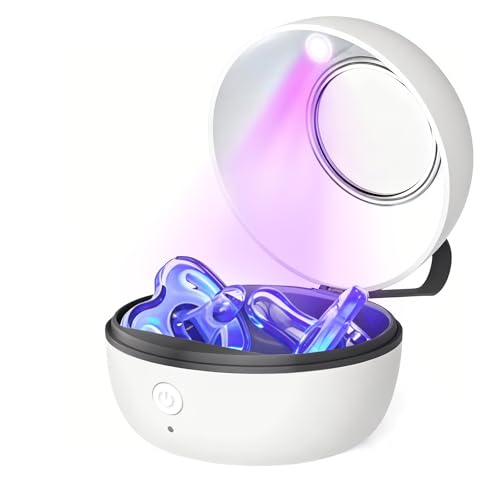 Image of OKPOIDM Portable Pacifier Sanitizer, UV Light Sanitizer Case for Pacifier, Type-C Rechargeable Mini Box, 99.9% Cleaned in 3 Minutes