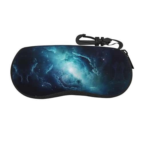 Funda para gafas de sol con estampado de jardín, funda de neopreno suave con cremallera para mujeres, niñas y hombres, Azul Galaxia, One Size