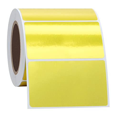 Hycodest Etiquetas térmicas directas, calcomanías térmicas autoadhesivas para envío de direcciones, etiqueta trctangle para impresora térmica de etiquetas (dorado, 2-1/4 x 1-1/4 pulgadas)