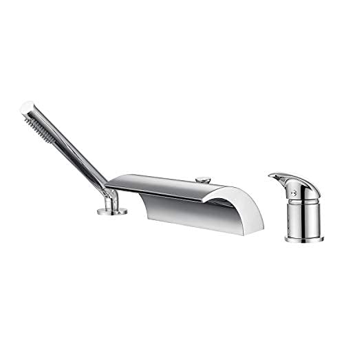 Sumerain Waterfall Roman Tub Faucet With Handheld High Flow Chrome Finish #TOP5