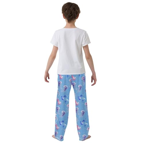 ALAZA Benthic Fauna 9 Pajamas Bottoms with Pockets Comfy Pjs Sleepwear Elastic Waistband Pajamas Pants Lounge Pants for 6-14 Years3