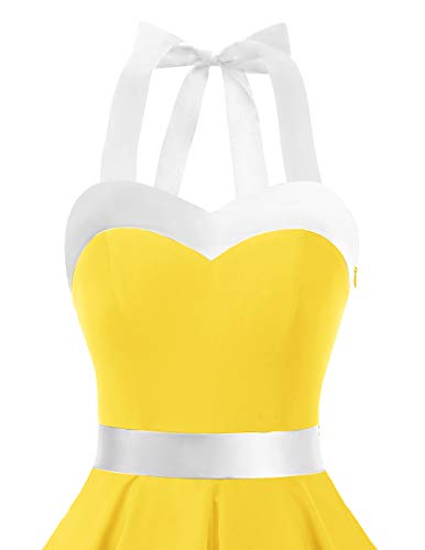 Image of DRESSTELLS Women's Vintage 1950s Cocktail Dress, Retro Tea Party Halter Swing Dresses