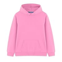 Phedrew Kids Cotton Hoodies Toddlers' Fall Fashion Outfits Pullover Hooded Sweatshirts with Pocket for Boys and Girls（2-14 Years） Pink